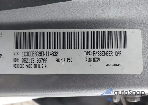 2014 Chrysler 200 Touring z USA, uszkodzony, nr VIN 1C3CCBBG9EN114832